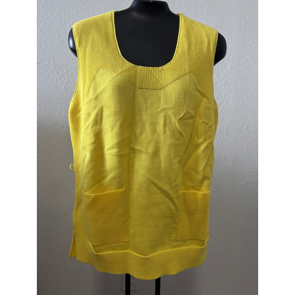 Le Roy Knitwear Knit Top Womens Size Large Yellow MCM